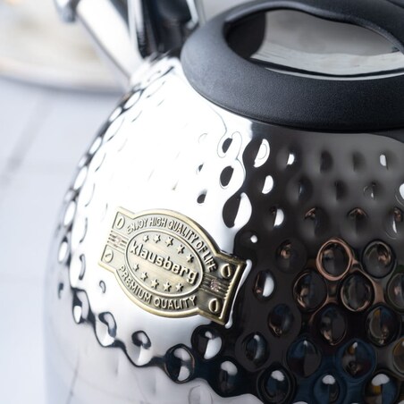 Czajnik stalowy z gwizdkiem 3.0L z grubym dnem srebrny KLAUSBERG