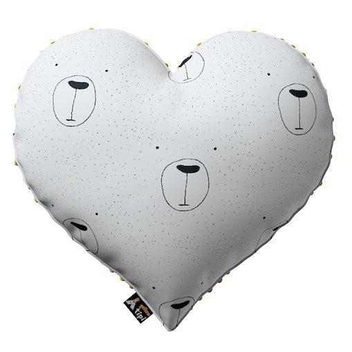Poduszka Heart of Love z minky, ecru-czarny, 45x15x45cm, Magic Collection