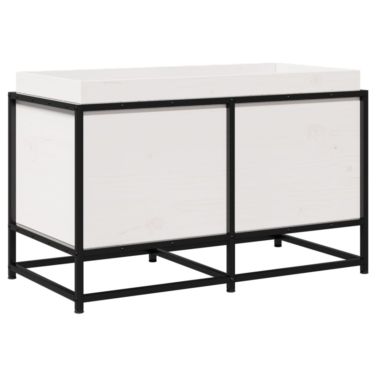 vidaXL Donica ogrodowa, biała, 80x40x50 cm, lite drewno sosnowe