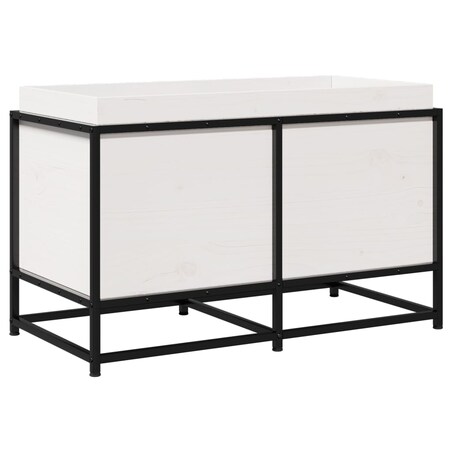 vidaXL Donica ogrodowa, biała, 80x40x50 cm, lite drewno sosnowe