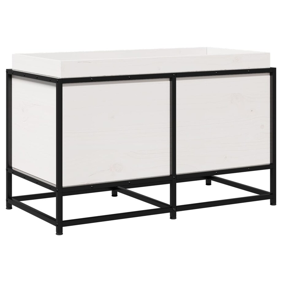 vidaXL Donica ogrodowa, biała, 80x40x50 cm, lite drewno sosnowe