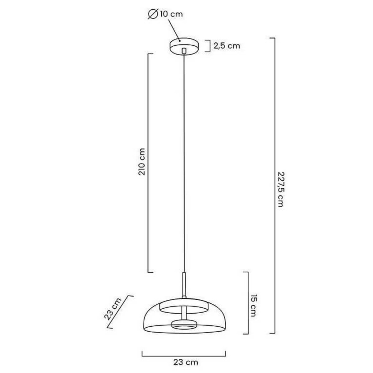 Wisząca lampa kopułowa Eden MSE010100147 Moosee do salonu złoty przezroczysty