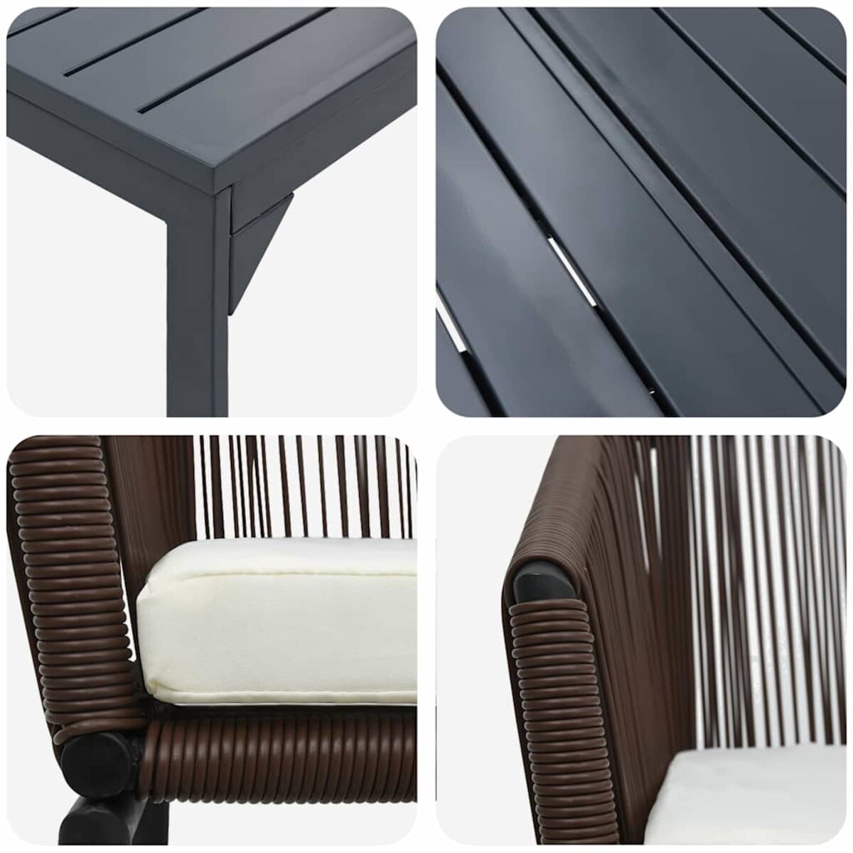 vidaXL Zestaw do jadalni w ogrodzie 9 pcs Brązowy Polirattan