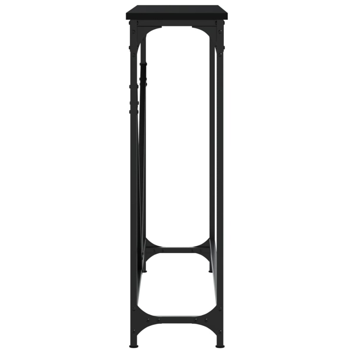 vidaXL Stolik konsolowy, czarny, 102x22,5x75 cm