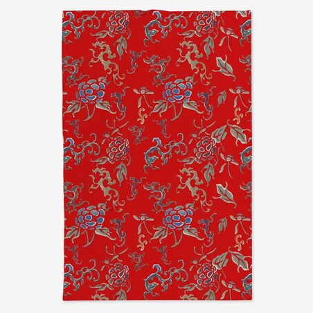 Lniany ręcznik kuchenny - wschodnia czerwień