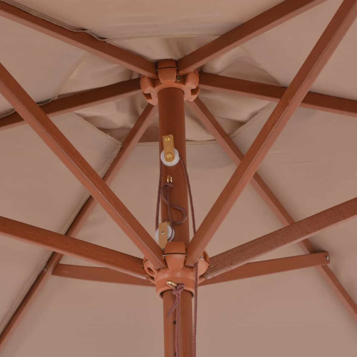 vidaXL Parasol ogrodowy na drewnianym słupku, 270 cm, taupe