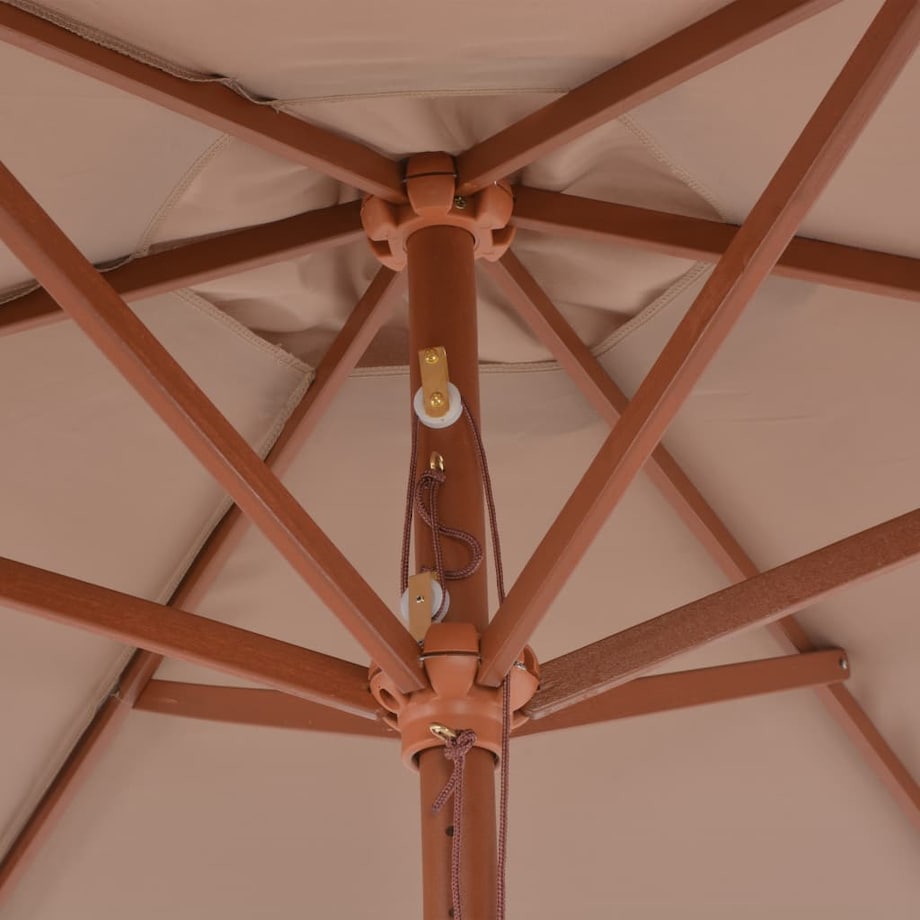 vidaXL Parasol ogrodowy na drewnianym słupku, 270 cm, taupe
