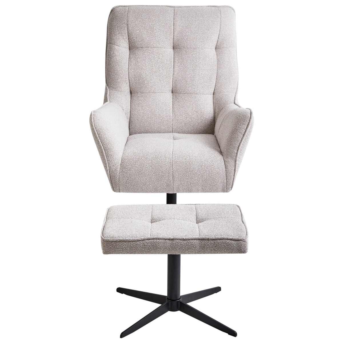 Fotel obrotowy MOLLE Z podnóżkiem Jasnobeżowy