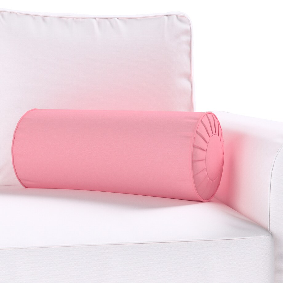 Poduszka wałek z zakładkami, brudny róż, Ø20 x 50 cm, Loneta