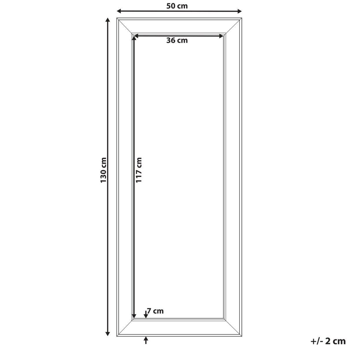 Lustro ścienne BUBRY 50 cm 130 cm Srebrny