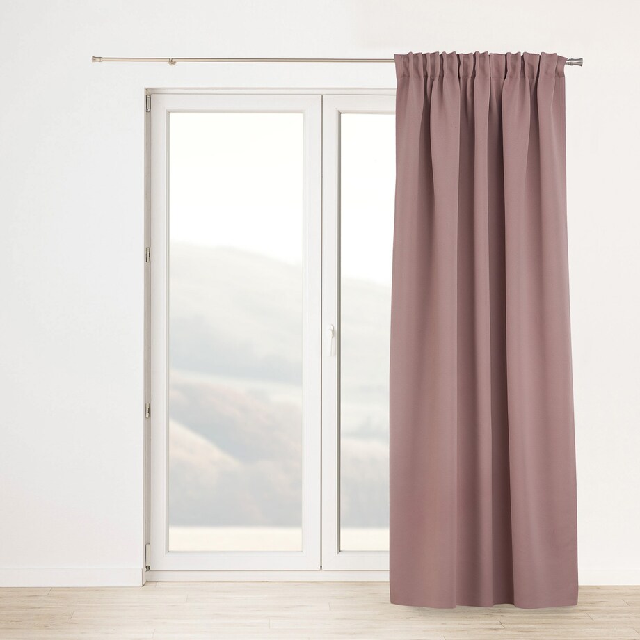 Zasłona zaciemniająca na taśmie marszczącej pudrowy róż 140 x 280 cm 1 szt. 140x280 różowy-beżowy