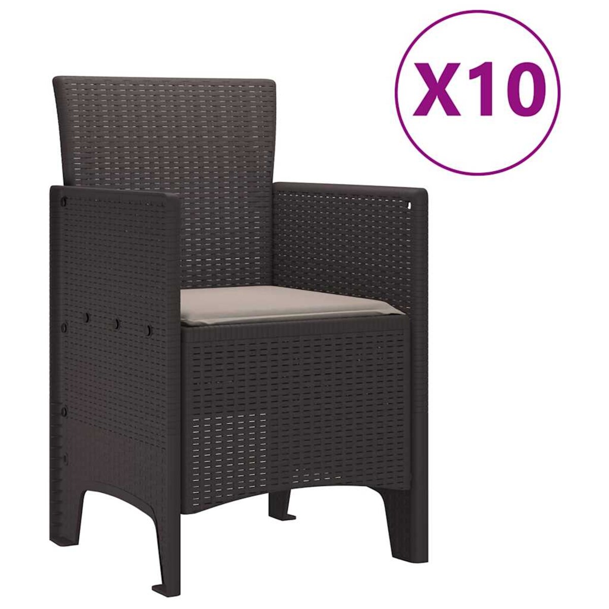 vidaXL Zestaw do jadalni w ogrodzie 11 pcs Brązowy Rattan Polt