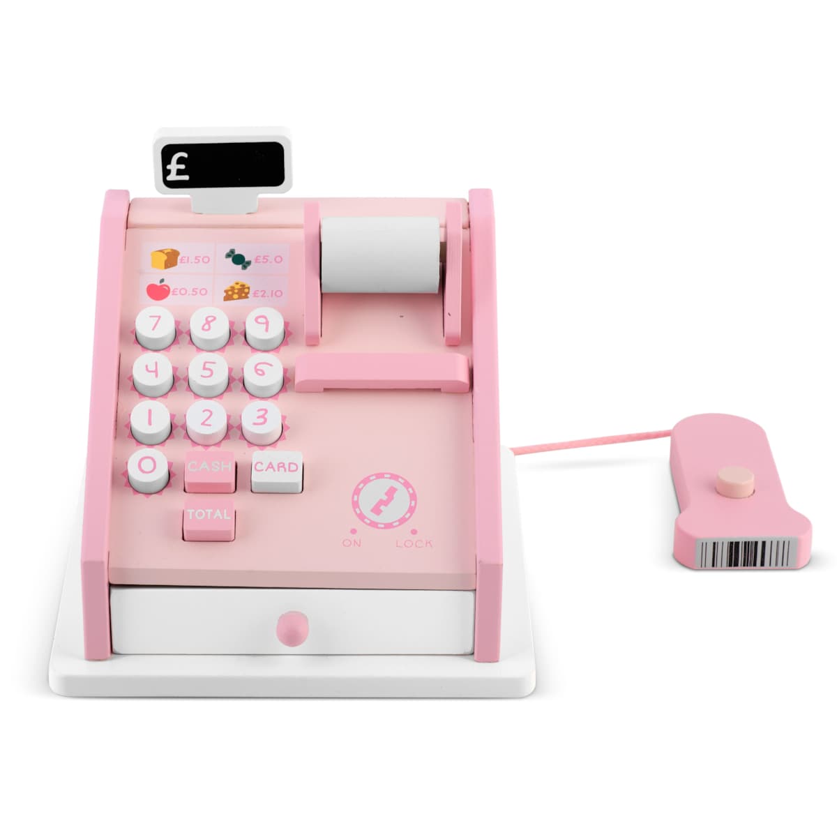 Drewniana zabawka edukacyjna kasa fiskalna Ricokids