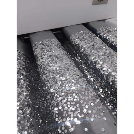 zasłona welurowa "dubaj" z cekinami 140x270 taśma | szary