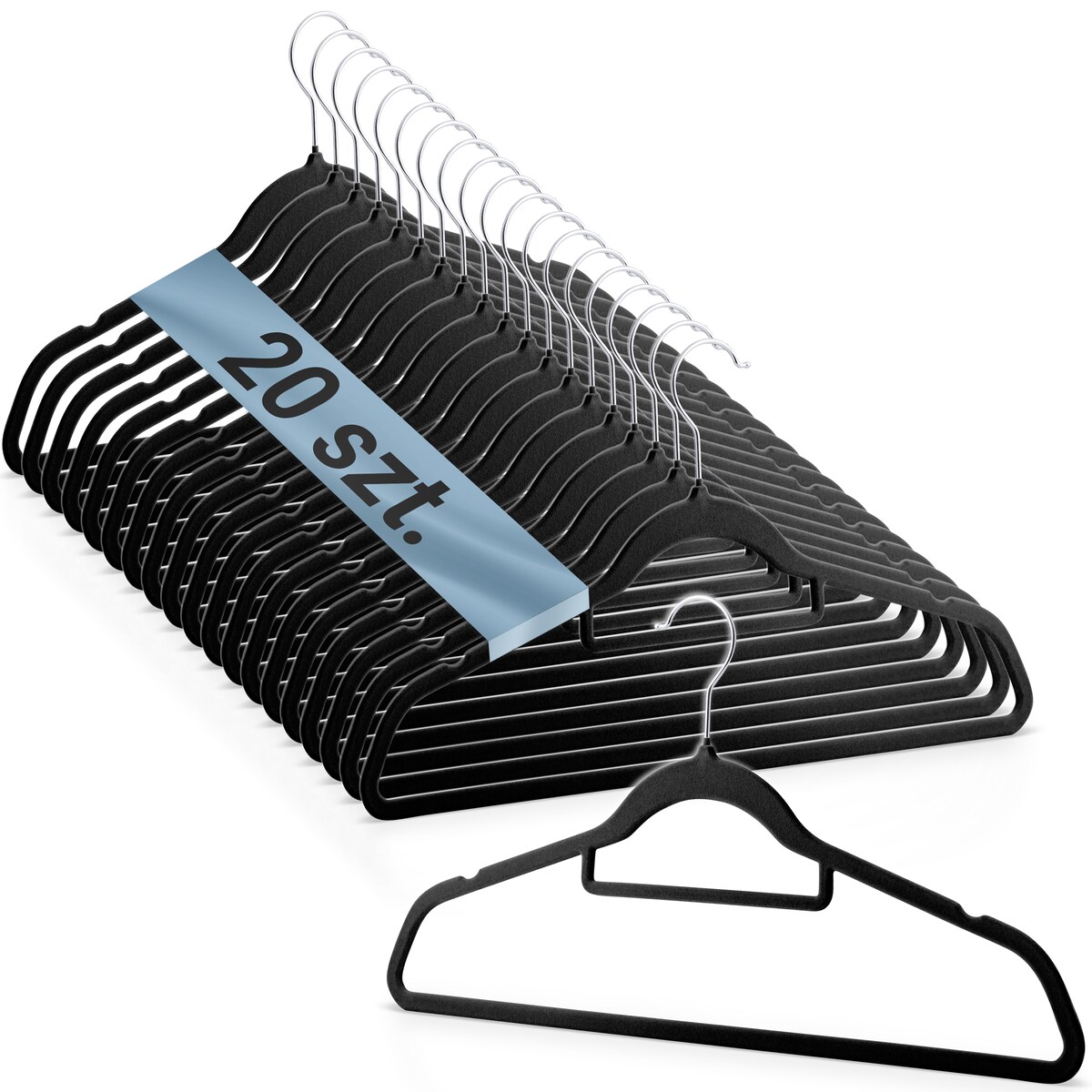 Wieszaki na ubrania welurowe do szafy zestaw 20szt. Massido