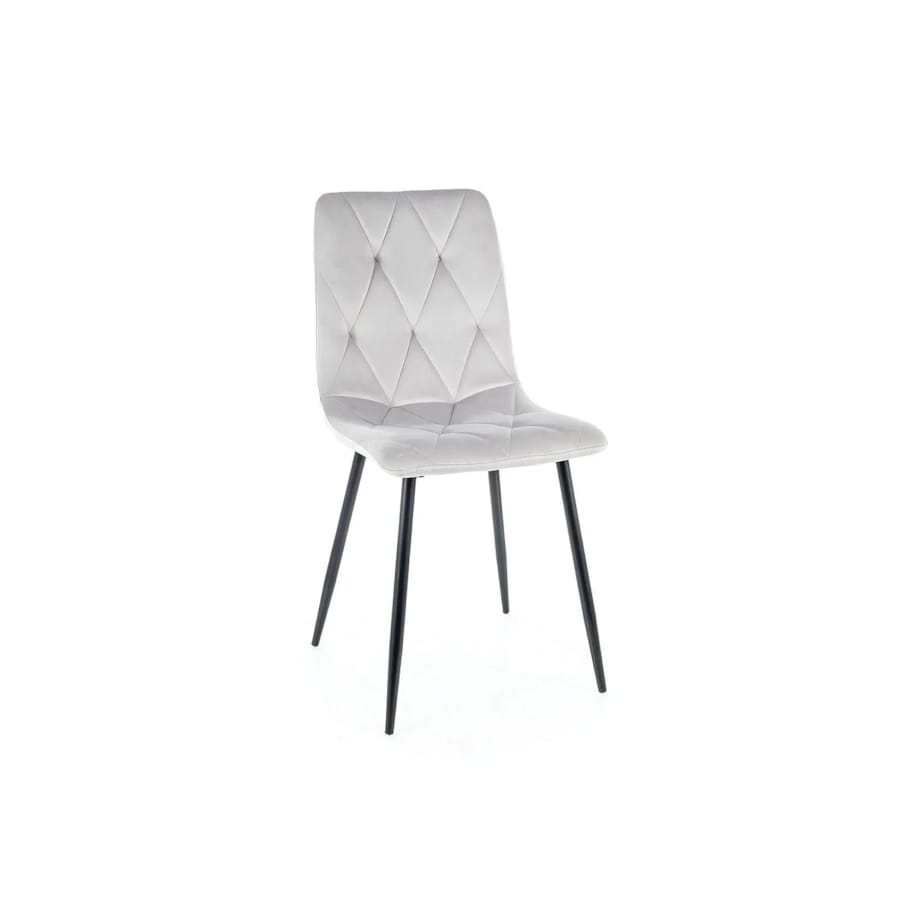 Krzesło tapicerowane TOM VELVET jasnoszare