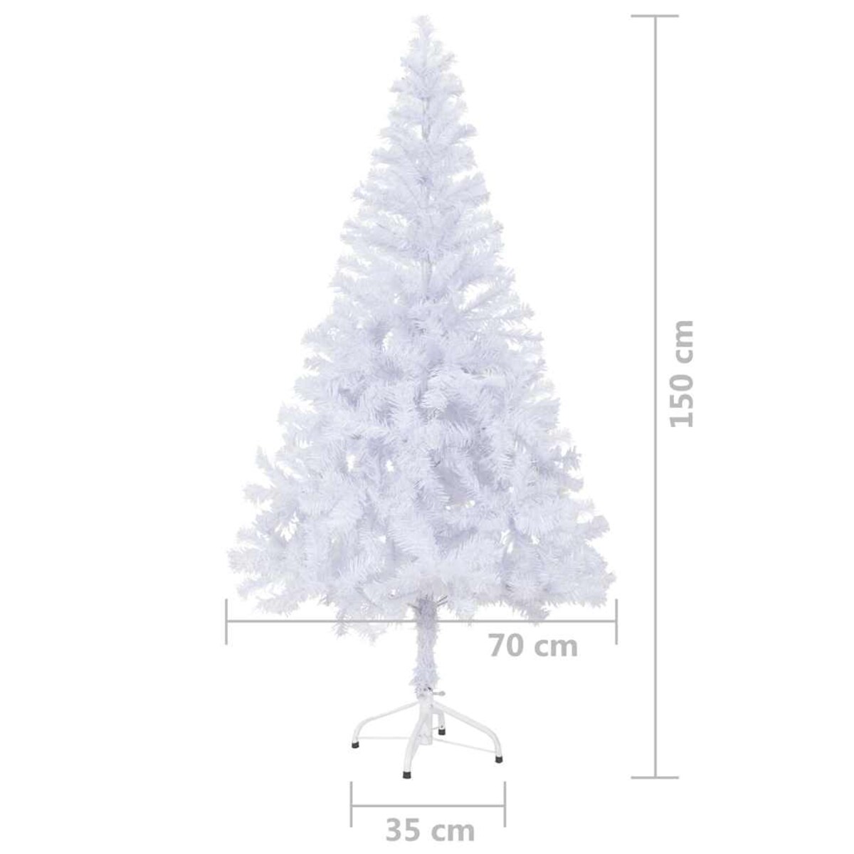 vidaXL Sztuczna choinka z lampkami i bombkami, 150 cm, 380 gałązek
