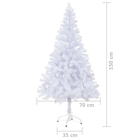 vidaXL Sztuczna choinka z lampkami i bombkami, 150 cm, 380 gałązek