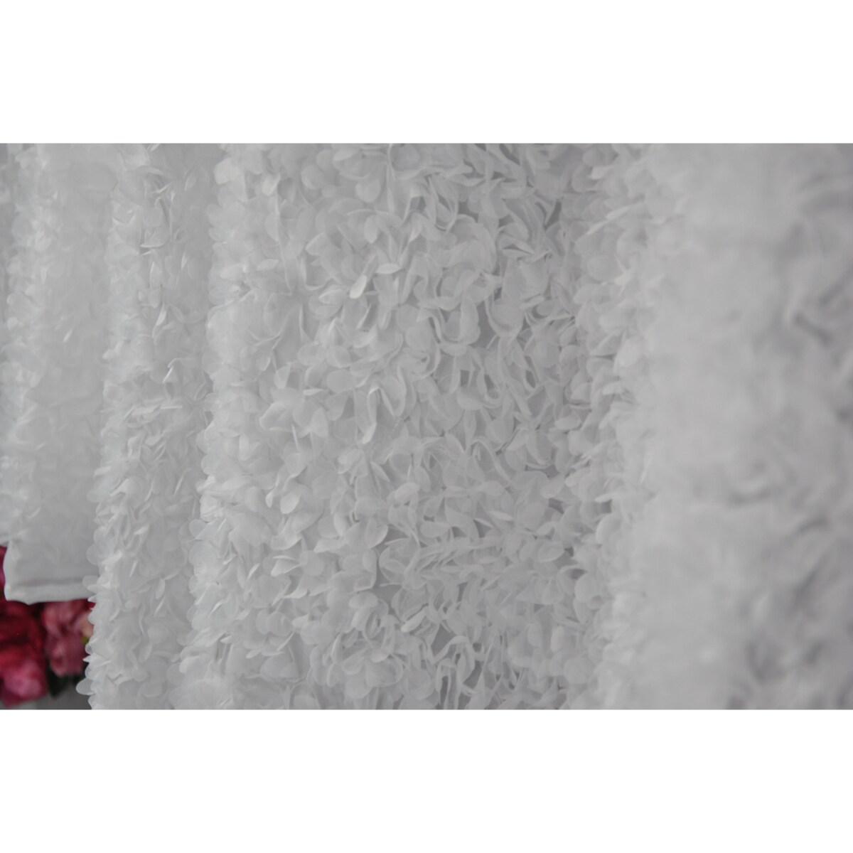 zasłona "lumiere 3d" z szyfonu biała | 140x250 przelotki