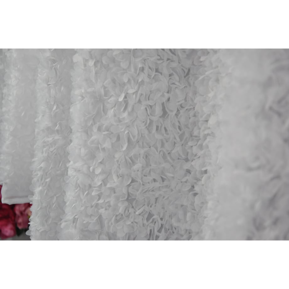 zasłona "lumiere 3d" z szyfonu biała | 140x250 przelotki