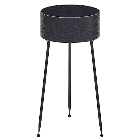 Kwietnik LEIKA 29 cm Czarny Metal