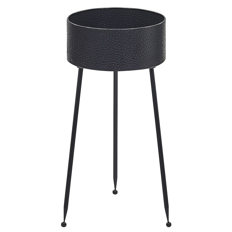 Kwietnik LEIKA 29 cm Czarny Metal