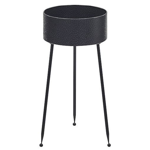 Kwietnik LEIKA 29 cm Czarny Metal