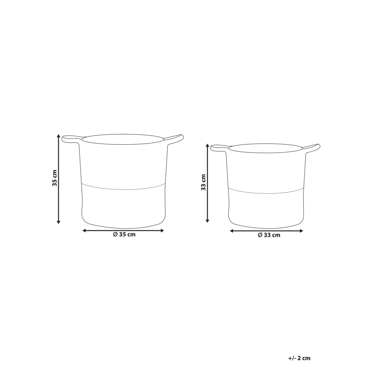 Zestaw 2 koszy bawełnianych biały z beżowym PAZHA