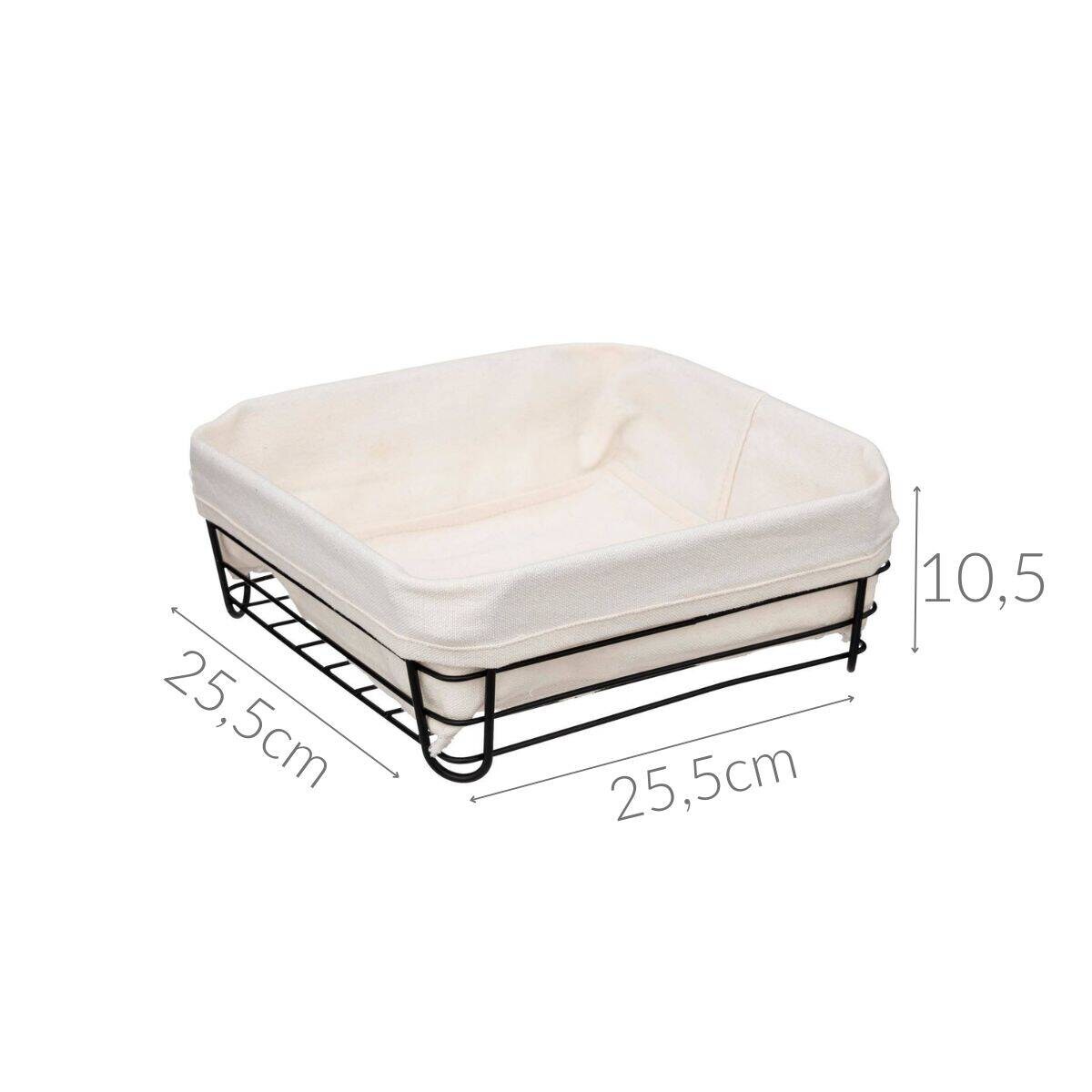 Koszyk na chleb Bistro, kwadratowy, metalowy stelaż