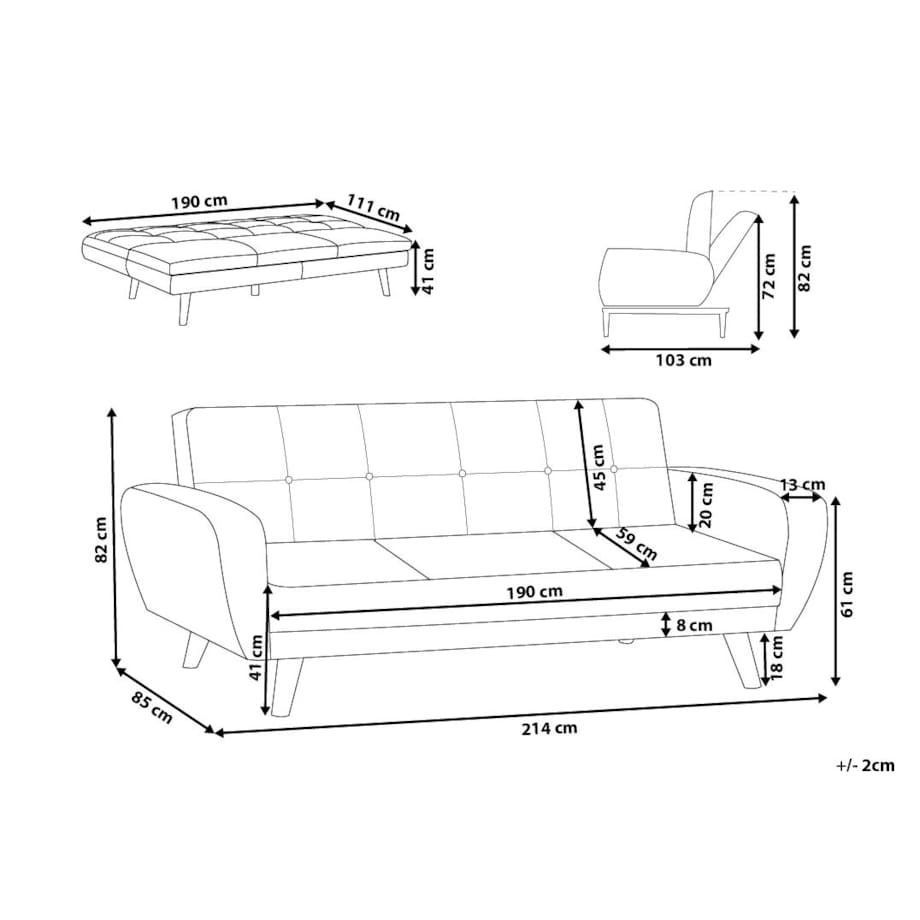 Sofa trzyosobowa boucle biała FLORLI