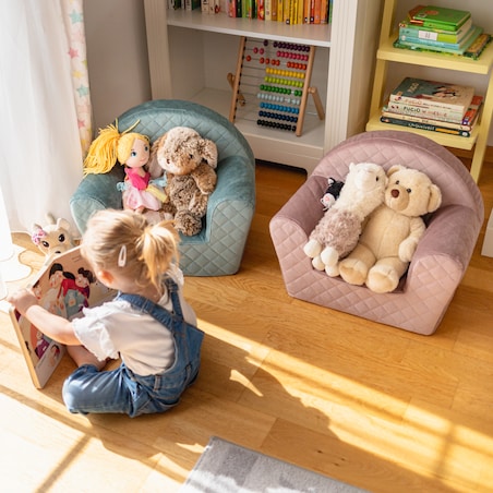 Fotelik Mati, srebrzysty szary, 52 x 34 x 41,5 cm, Posh Velvet