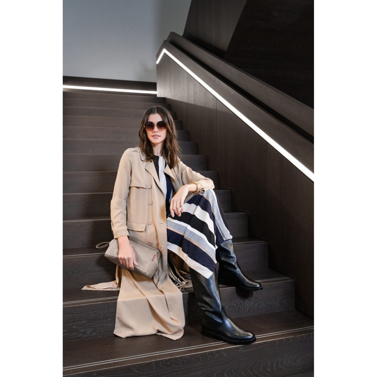 Kosmetyczka TRAVELCOSMETIC, herringbone mokka