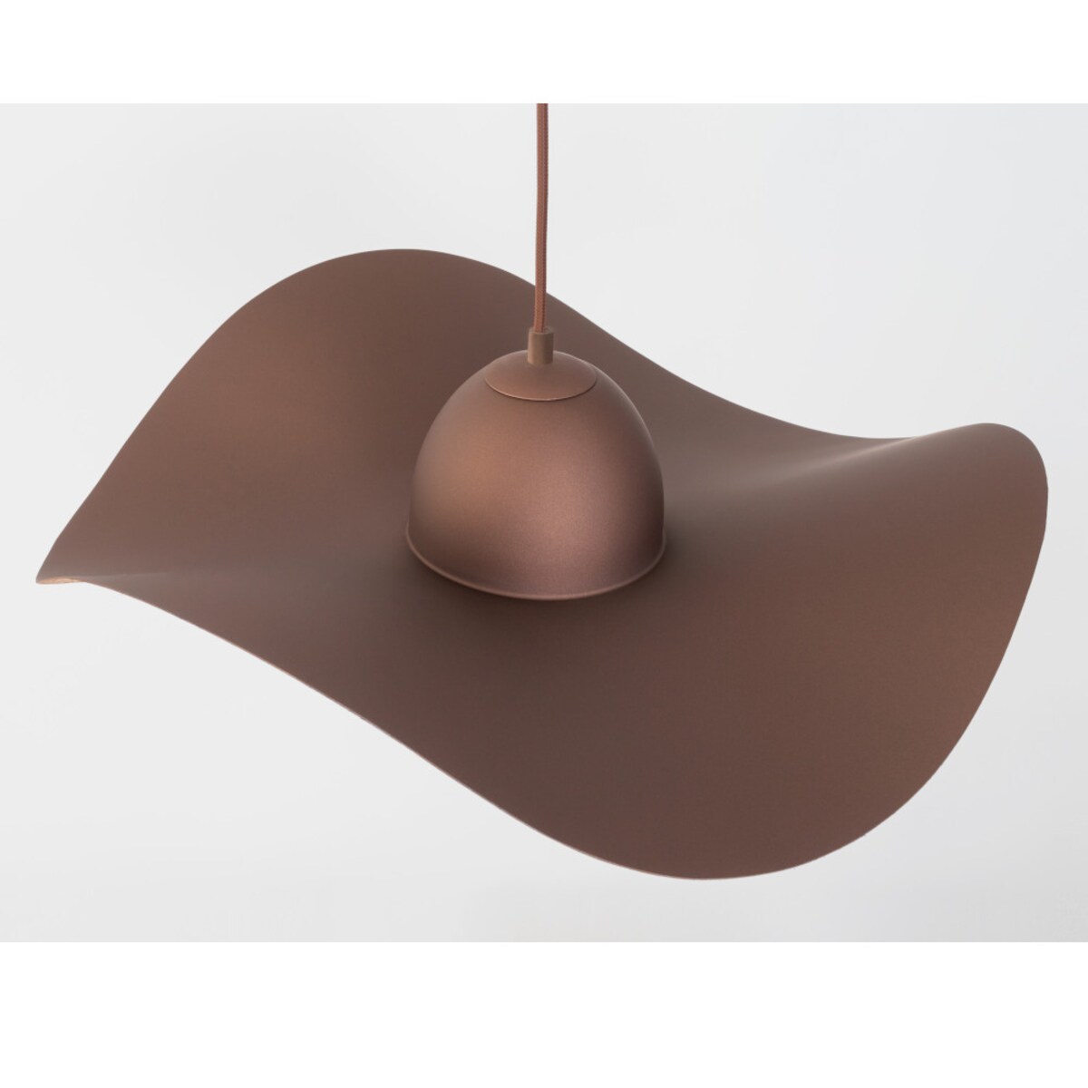 Sypialniana lampa wisząca KAPELLO metalowy kapelusz hat brązowy