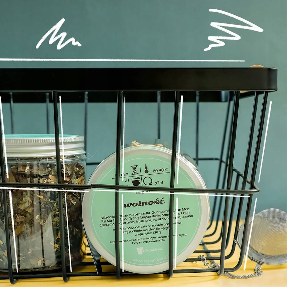 Herbata zielona sypana WOLNOŚĆ o smaku truskawek z nutą ananasu PREMIUM - herbata liściasta sypana mieszanka napar susz - gotowa na prezent upominek