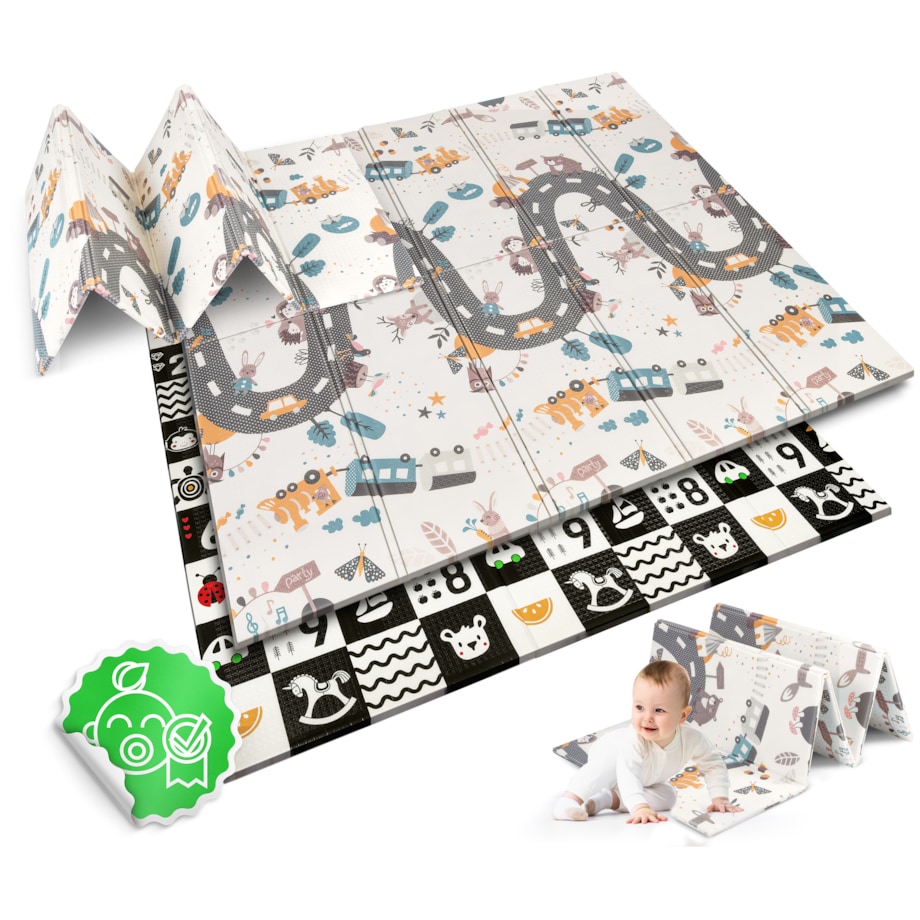 Mata piankowa edukacyjna składana dla dzieci duża 180x200 pianka xpe Nukido