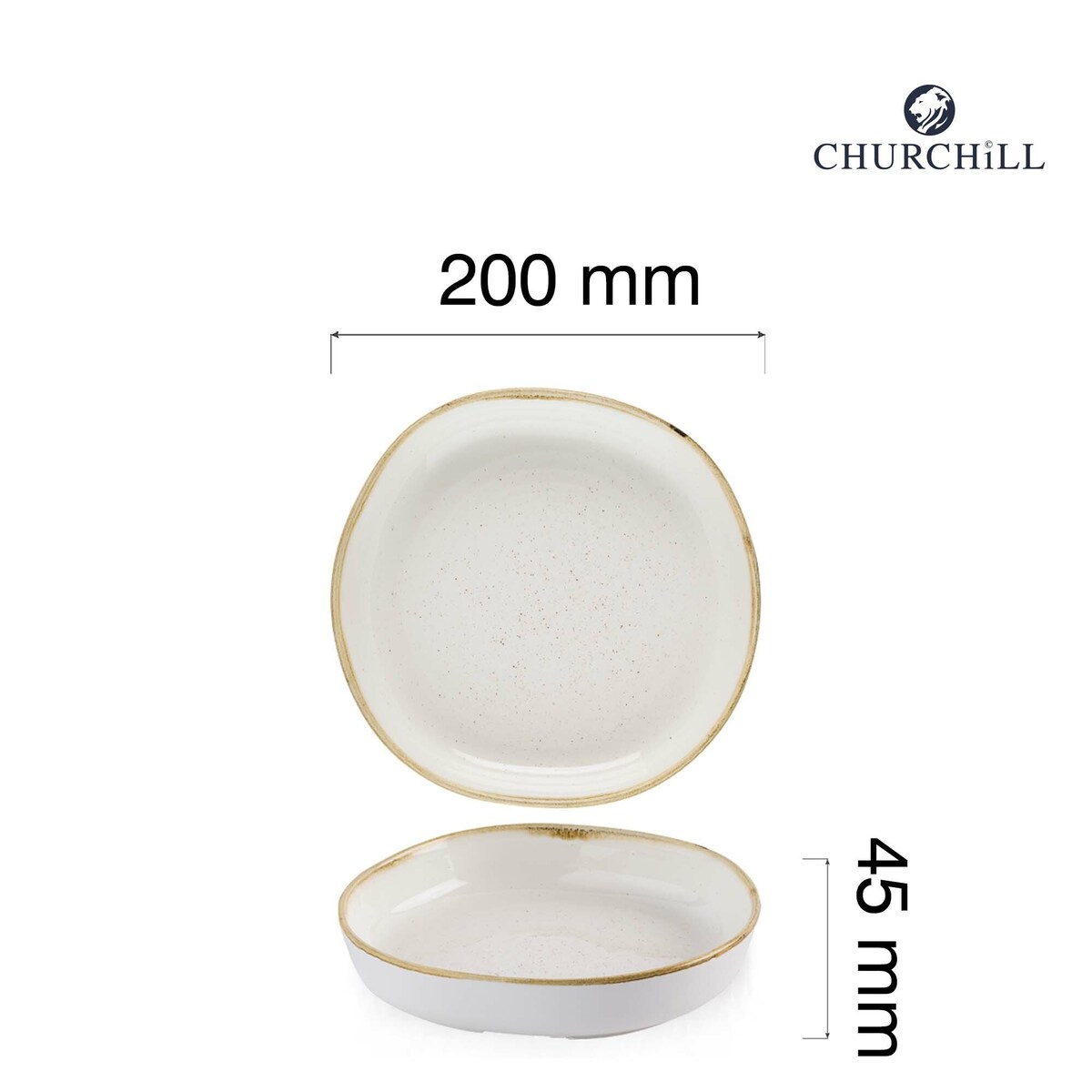 Talerz organiczny z wysokim rantem Stonecast Barley White, 200mm