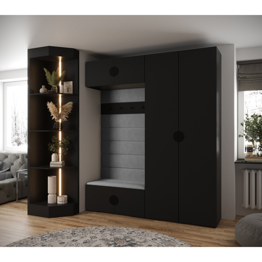 Garderoba do przedpokoju INOVA 4 Z18 czarny+czarny+manila16