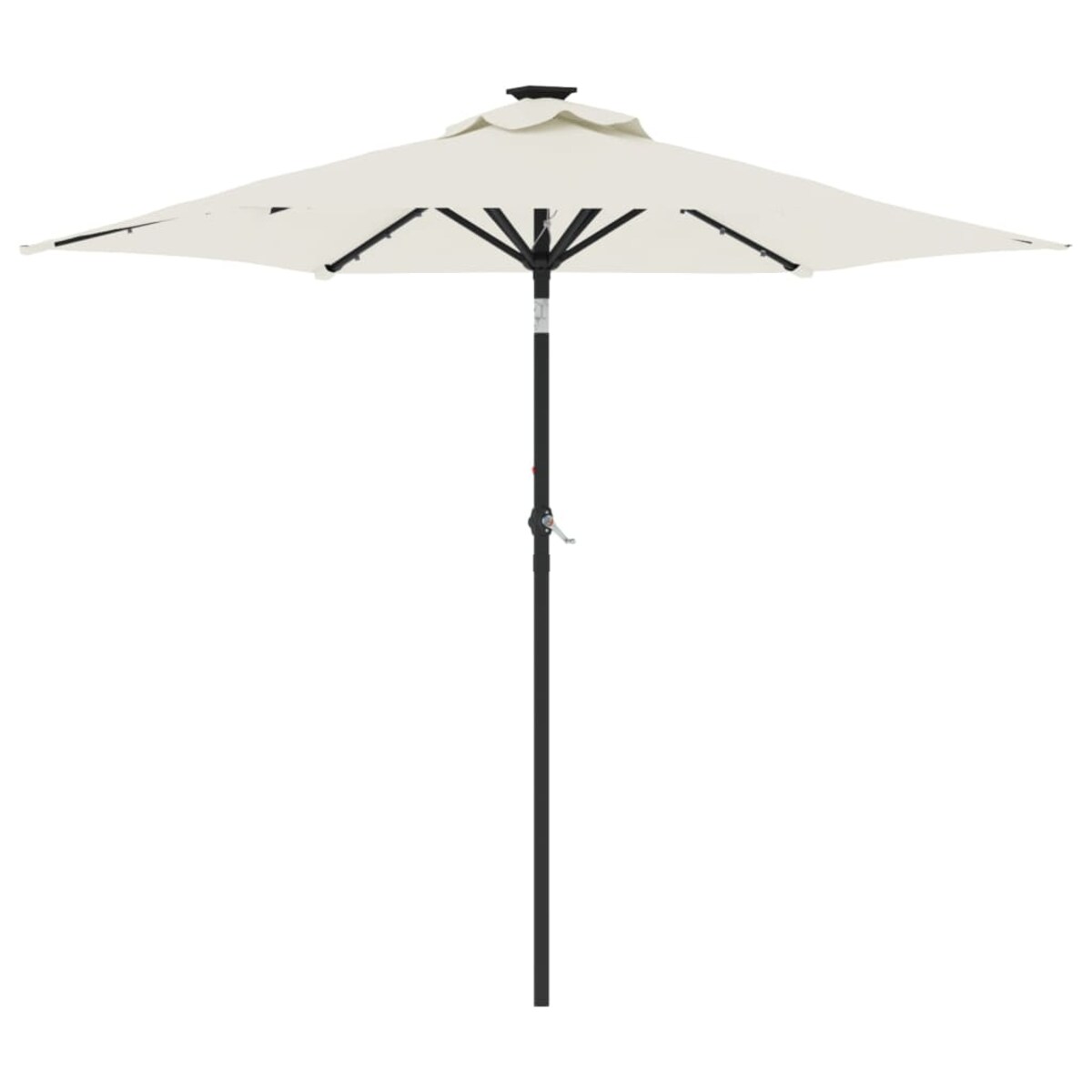vidaXL Parasol ogrodowy z LED, stalowy słupek, biały, 225x225x212 cm