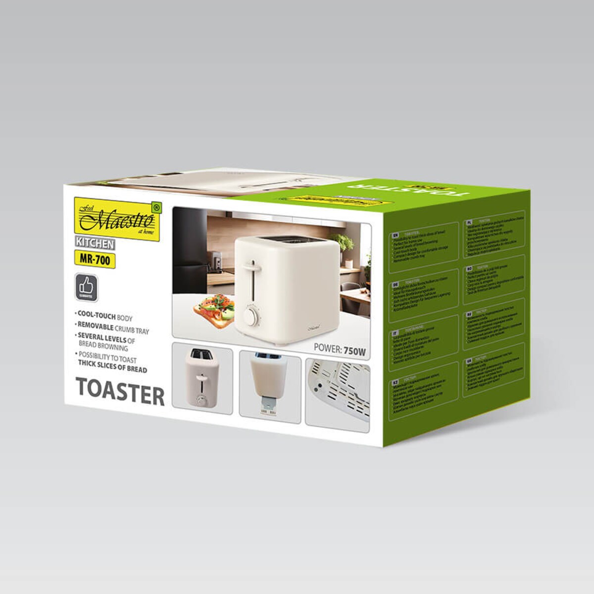 Toster opiekacz na tosty do kanapek pieczywa 750W MAESTRO