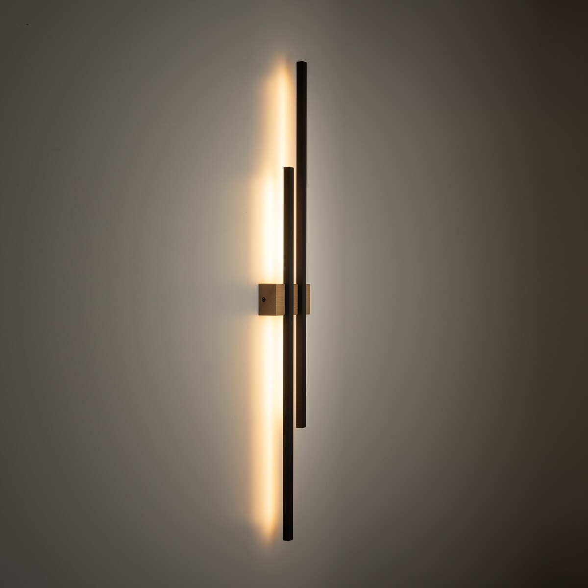 Kinkiet ścienny LED 45W TK Lighting FLASH WOOD 6416 czarny/drewno sosna 3000K nowoczesna lampa do salonu i sypialni