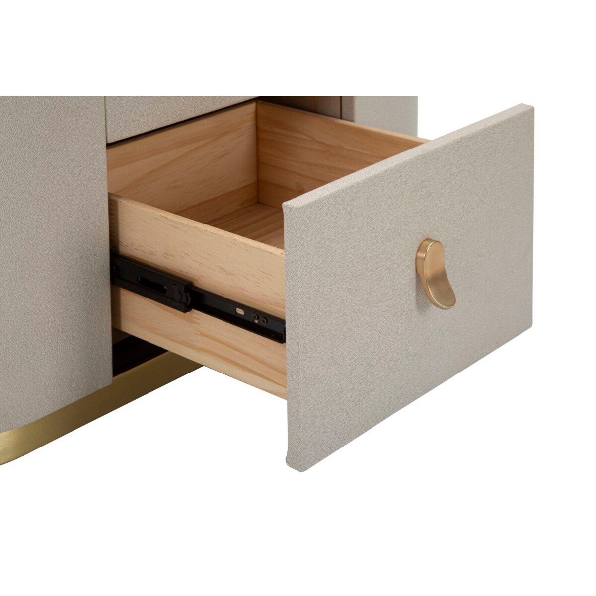 Szafka nocna z szufladami i złotym detalem, 60 x 40 x 47 cm