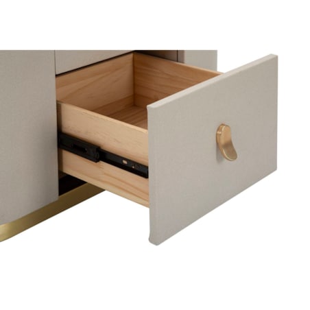 Szafka nocna z szufladami i złotym detalem, 60 x 40 x 47 cm