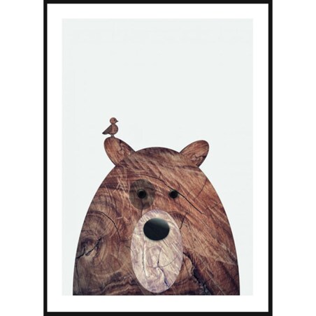 Poster Story, Plakat, Obraz - Drewniany Niedźwiadek, wymiary 60 x 84 cm