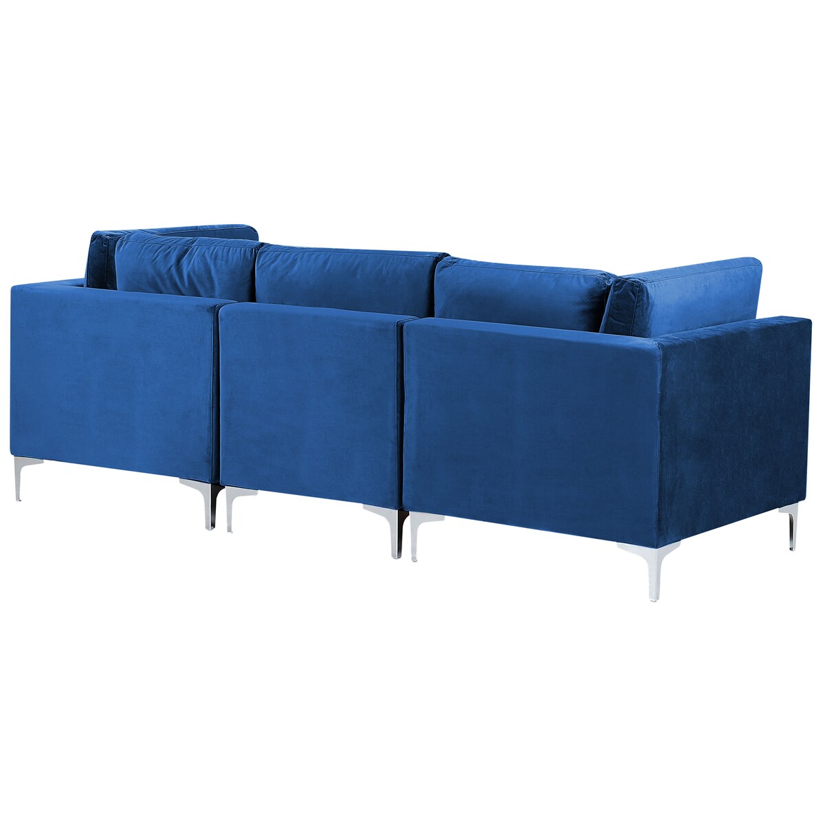 Sofa modułowa dla 3 osób EVJA z otomaną Welur Granatowy