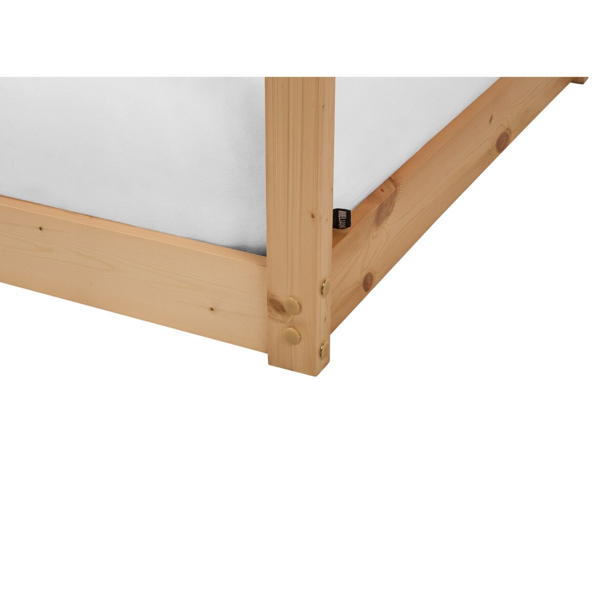 Łóżko piętrowe dziecięce domek drewniane 90 x 200 cm jasne LABATUT