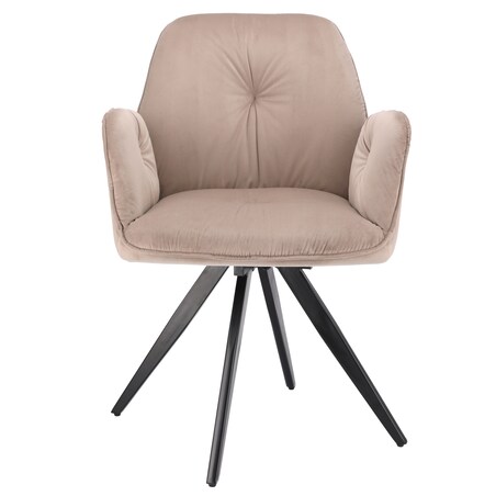 Krzesło welurowe obrotowe PERLA beżowe