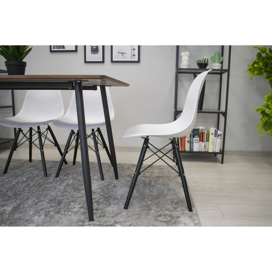 Krzesło Do Jadalni Kuchni Salonu Osaka Białe / Nogi Czarne X 2