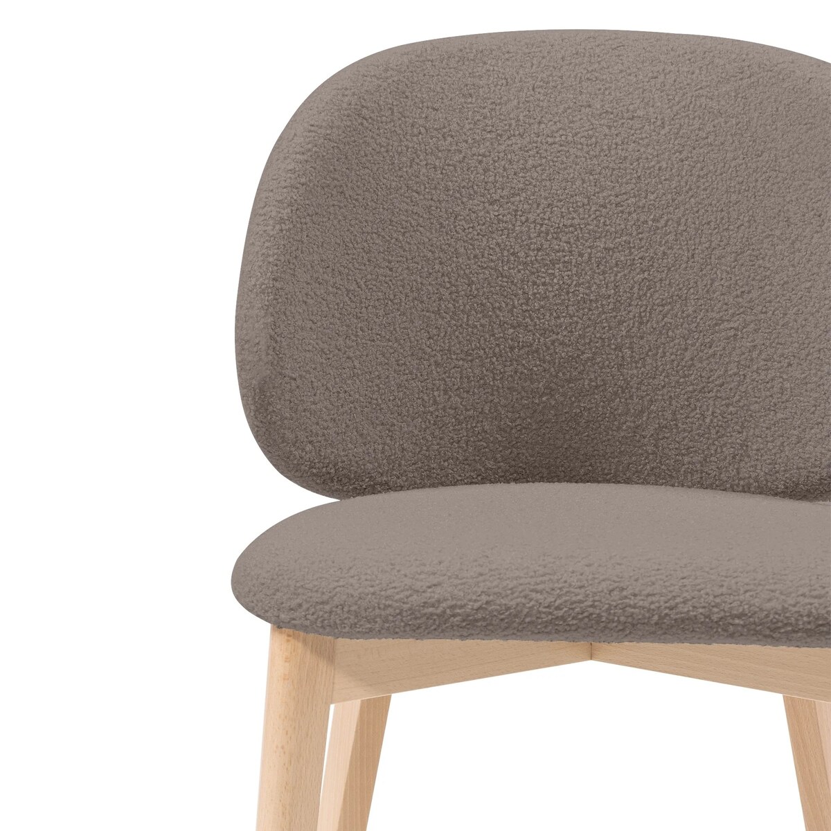 Krzesło SELMA -VI brązowoszare/buk/boucle 79x48x48 cm