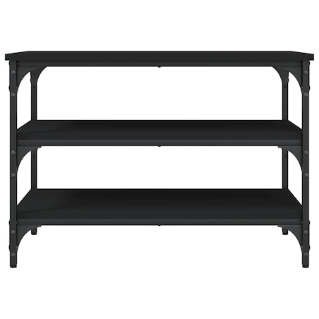 vidaXL Ławka na buty, czarna, 70x38,5x49 cm, materiał drewnopochodny