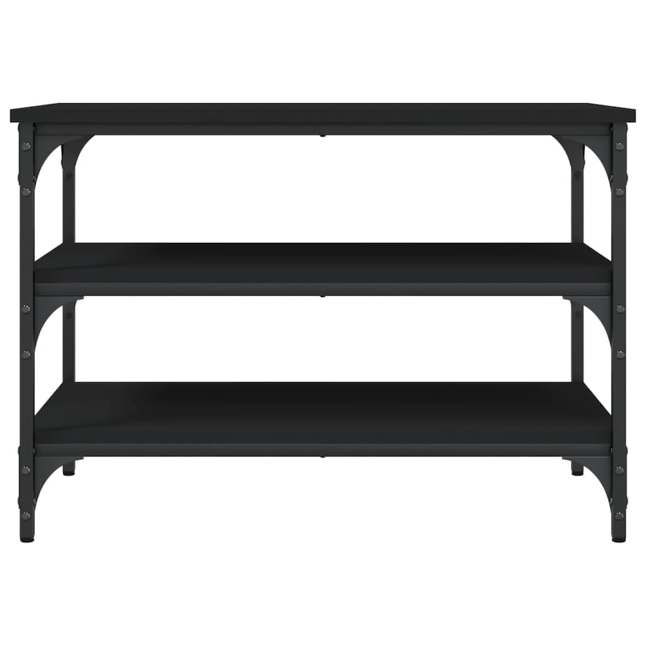 vidaXL Ławka na buty, czarna, 70x38,5x49 cm, materiał drewnopochodny